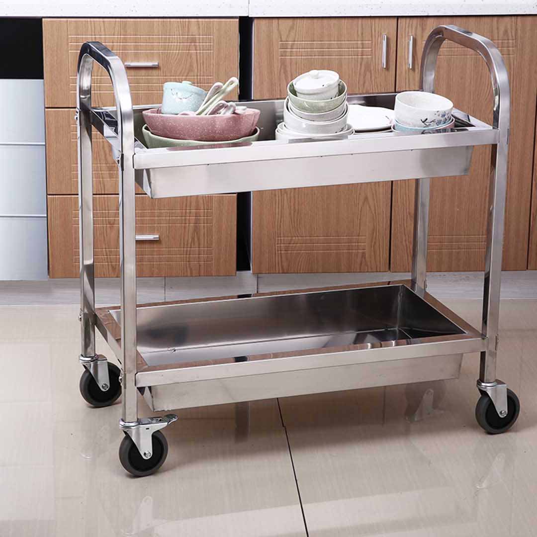 Soga 2 Tier 75X40X83Cm Stainless Steel Kitchen Trolley Bowl Collect Service Food Cart Small, Business &Amp; Industrial, Food Service, Food Service Carts, , ,  - Nz Depot 4