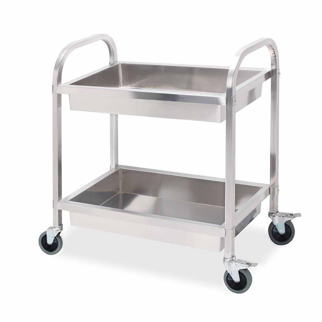 Soga 2 Tier 75X40X83Cm Stainless Steel Kitchen Trolley Bowl Collect Service Food Cart Small, Business &Amp; Industrial, Food Service, Food Service Carts, , ,  - Nz Depot 1