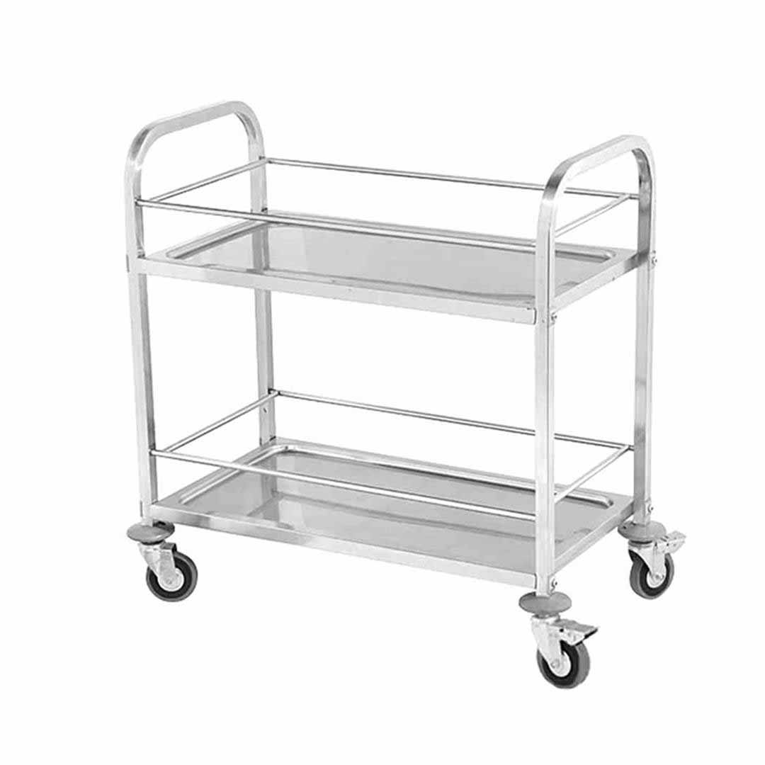 SOGA 2 Tier 75x40x84cm Stainless Steel Drink Wine Food Utility Cart Small - NZ DEPOT