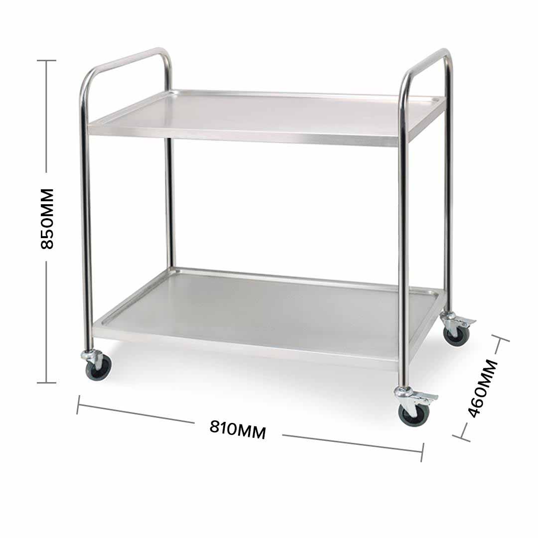 Soga 2 Tier 81X46X85Cm Stainless Steel Kitchen Dining Food Cart Trolley Utility Round Small, Business &Amp; Industrial, Food Service, Food Service Carts, , ,  - Nz Depot 3