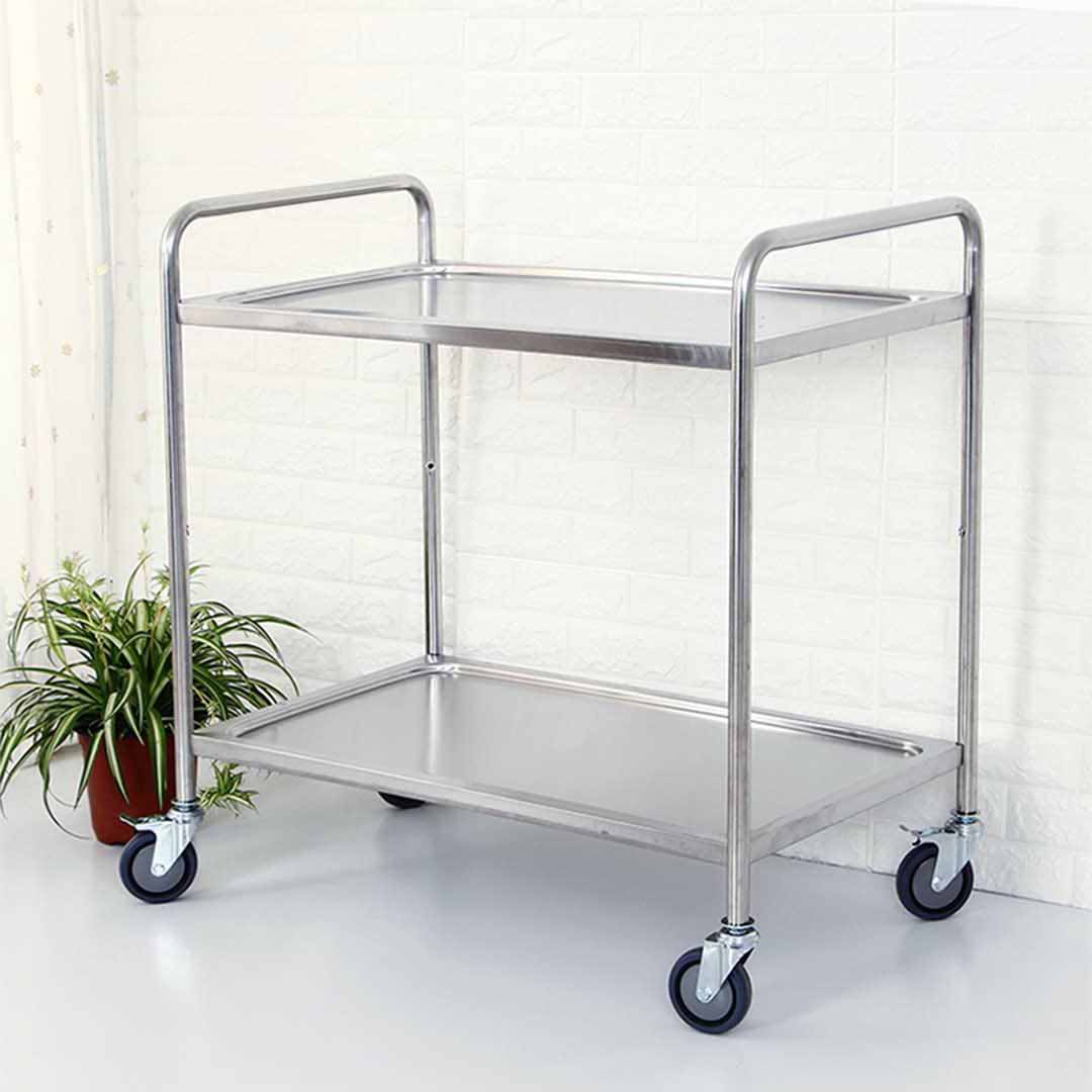 Soga 2 Tier 81X46X85Cm Stainless Steel Kitchen Dining Food Cart Trolley Utility Round Small, Business &Amp; Industrial, Food Service, Food Service Carts, , ,  - Nz Depot 4