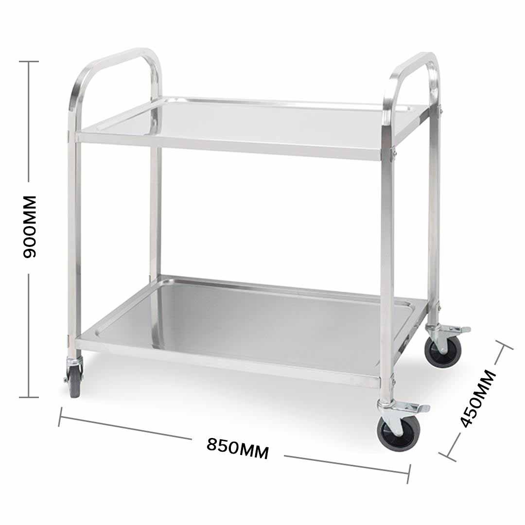 Soga 2 Tier 85X45X90Cm Stainless Steel Kitchen Dining Food Cart Trolley Utility Medium, Business &Amp; Industrial, Food Service, Food Service Carts, , ,  - Nz Depot 3