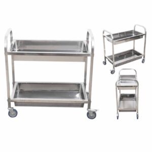 SOGA 2 Tier 85x45x90cm Stainless Steel Kitchen Trolley Bowl Collect Service Food Cart Medium, Business & Industrial, Food Service, Food Service Carts, , ,  - NZ DEPOT 2