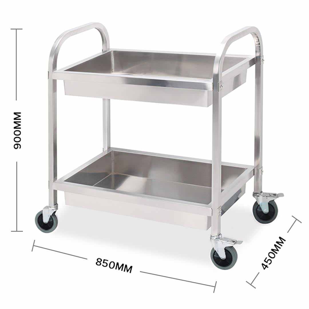 Soga 2 Tier 85X45X90Cm Stainless Steel Kitchen Trolley Bowl Collect Service Food Cart Medium, Business &Amp; Industrial, Food Service, Food Service Carts, , ,  - Nz Depot 3