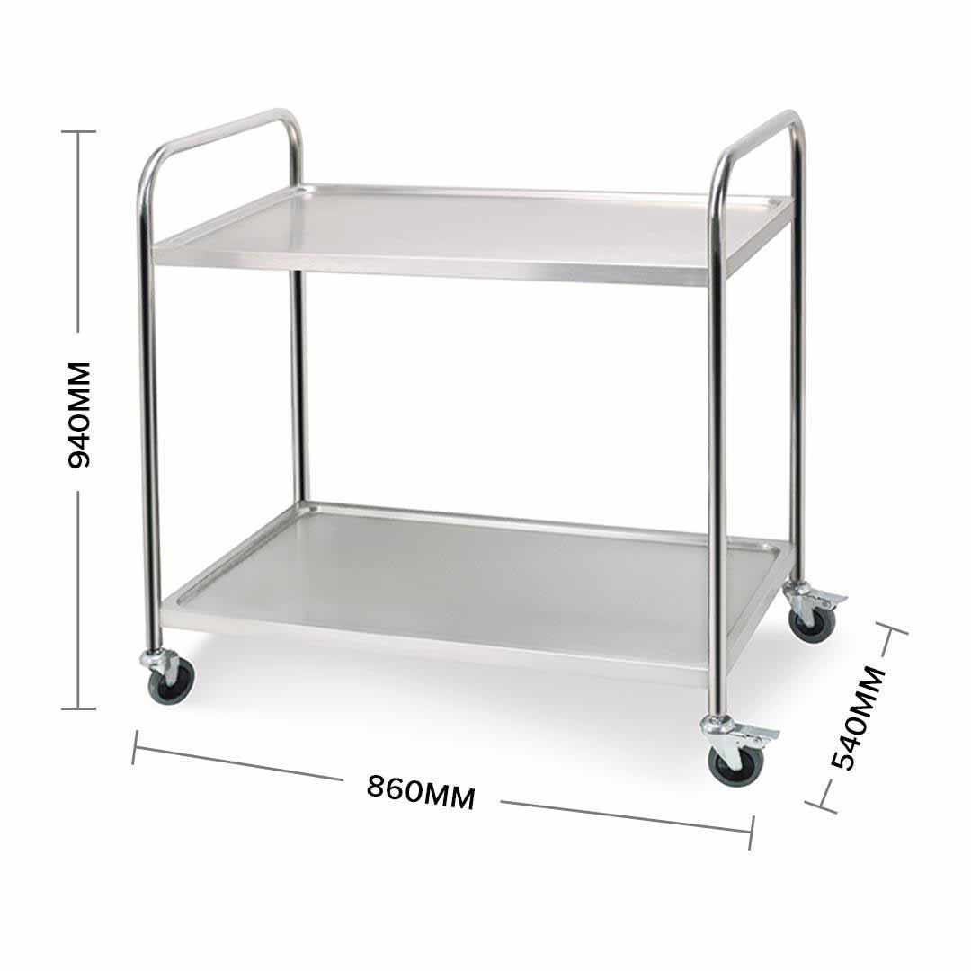 Soga 2 Tier 86X54X94Cm Stainless Steel Kitchen Dinning Food Cart Trolley Utility Round Large, Business &Amp; Industrial, Food Service, Food Service Carts, , ,  - Nz Depot 3