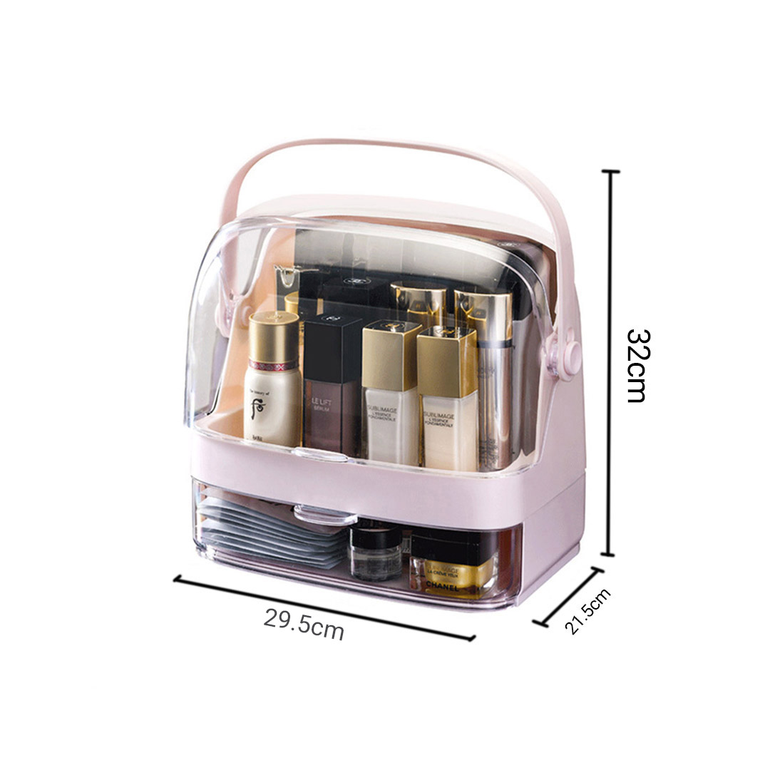 Soga 2 Tier Pink Countertop Makeup Cosmetic Storage Organiser Skincare Holder Jewelry Storage Box With Handle, Home, Bathroom, Bathroom Accessories, Bathroom Storage, ,  - Nz Depot 2