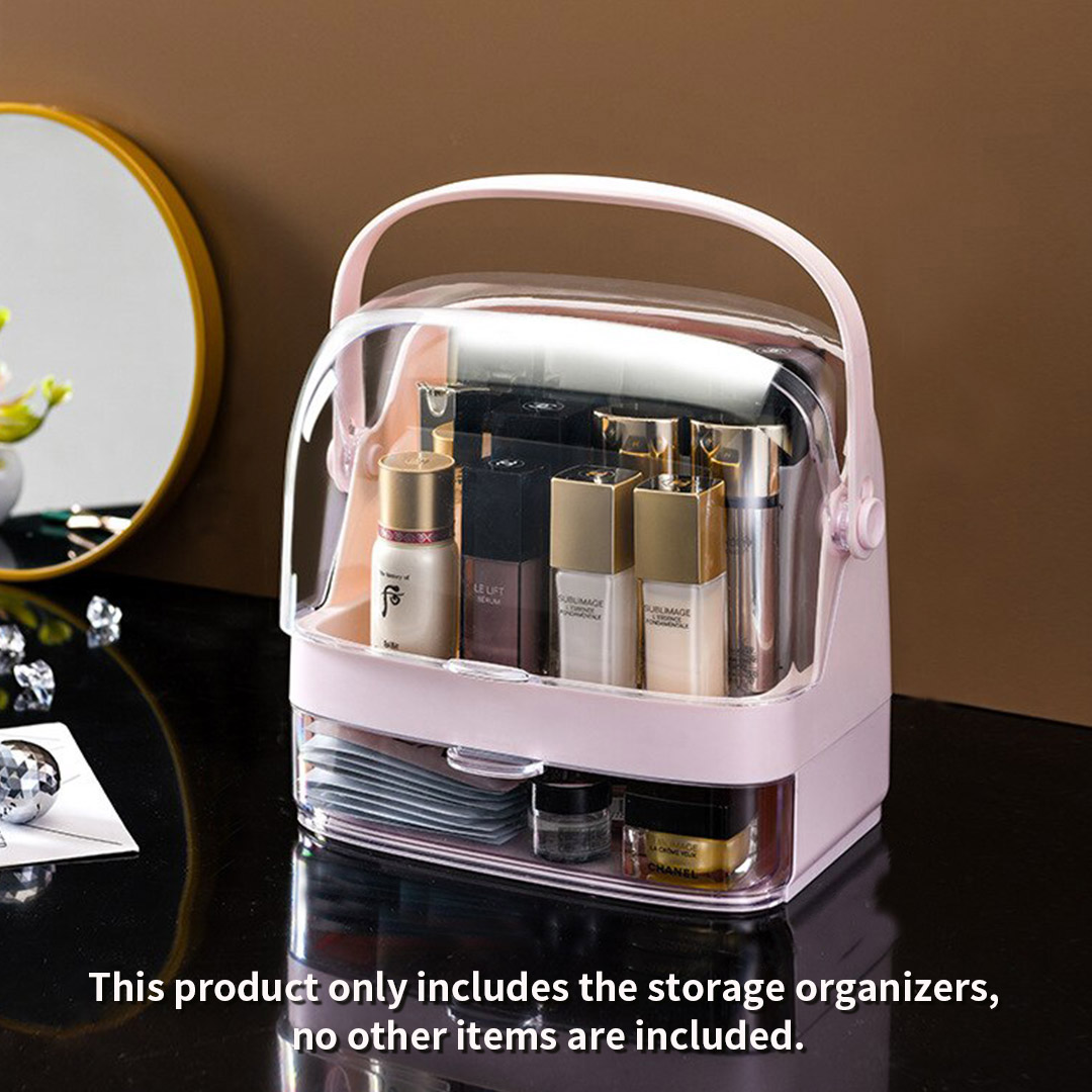 Soga 2 Tier Pink Countertop Makeup Cosmetic Storage Organiser Skincare Holder Jewelry Storage Box With Handle, Home, Bathroom, Bathroom Accessories, Bathroom Storage, ,  - Nz Depot 7