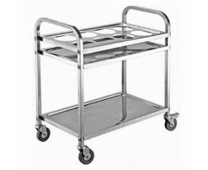 SOGA 2 Tier Stainless Steel 8 Compartment Kitchen Seasoning Car Service Trolley Condiment Holder Cart Spice Bowl NZ DEPOT