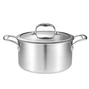 SOGA 20cm Stainless Steel Soup Pot Stock Cooking Stockpot Heavy Duty Thick Bottom with Glass Lid, home & living, kitchen & dining, cookware, casserole dishes, ,  - NZ DEPOT 1