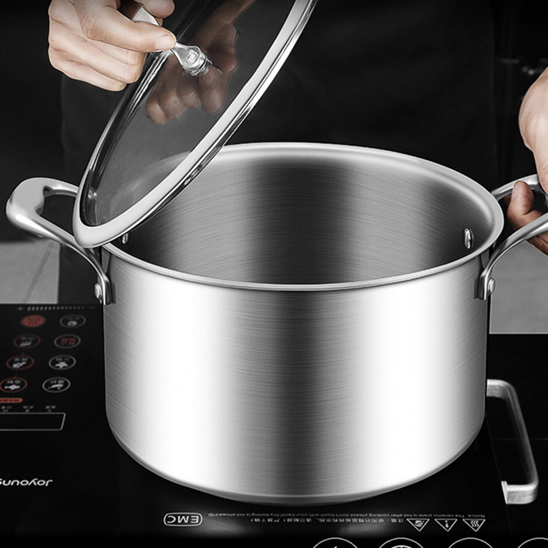 Soga 22Cm Stainless Steel Soup Pot Stock Cooking Stockpot Heavy Duty Thick Bottom With Glass Lid, Home &Amp; Living, Kitchen &Amp; Dining, Cookware, Casserole Dishes, ,  - Nz Depot 7