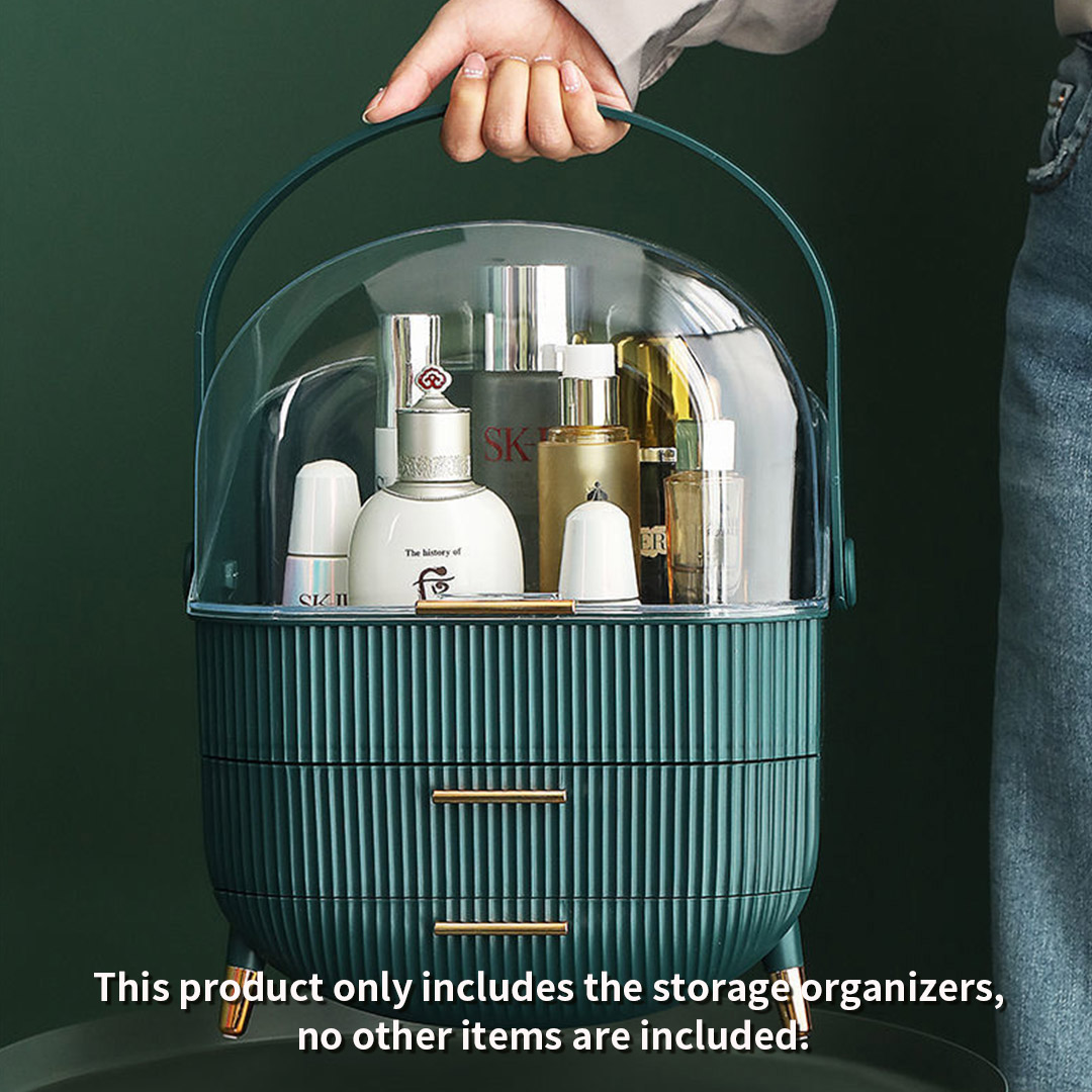 Soga 29Cm Green Countertop Makeup Cosmetic Storage Organiser Skincare Holder Jewelry Storage Box With Handle, Home, Bathroom, Bathroom Accessories, Bathroom Storage, ,  - Nz Depot 4