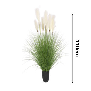 SOGA 2X 110cm Artificial Indoor Potted Reed Bulrush Grass Tree Fake Plant Simulation Decorative, Home & Living, Home Decor, Artificial Plants, , ,  - NZ DEPOT 2