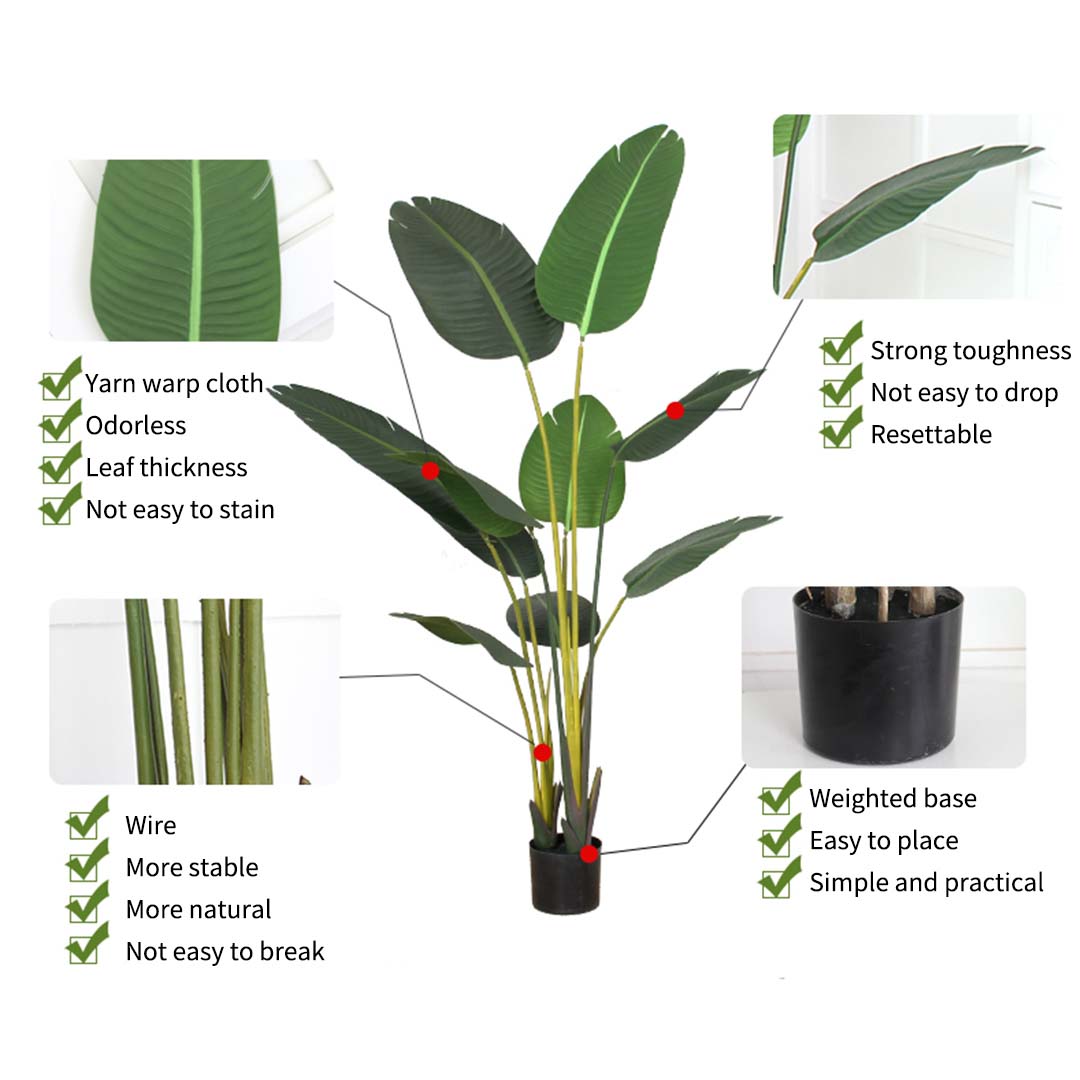 Soga 2X 120Cm Artificial Green Indoor Traveler Banana Fake Decoration Tree Flower Pot Plant, Home &Amp; Living, Home Decor, Artificial Plants, , ,  - Nz Depot 7