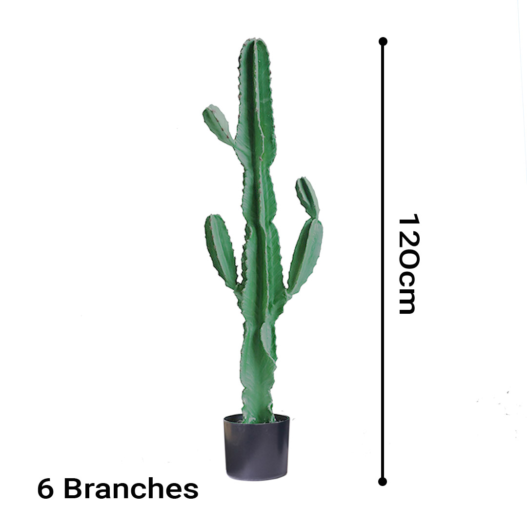 SOGA 2X 120cm Green Artificial Indoor Cactus Tree Fake Plant Simulation Decorative 6 Heads, Home & Living, Home Decor, Artificial Plants, , ,  - NZ DEPOT 2