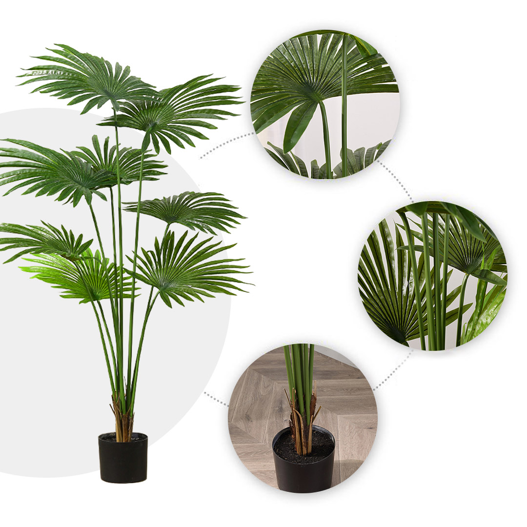 Soga 2X 150Cm Artificial Natural Green Fan Palm Tree Fake Tropical Indoor Plant Home Office Decor, Home &Amp; Living, Home Decor, Artificial Plants, , ,  - Nz Depot 4