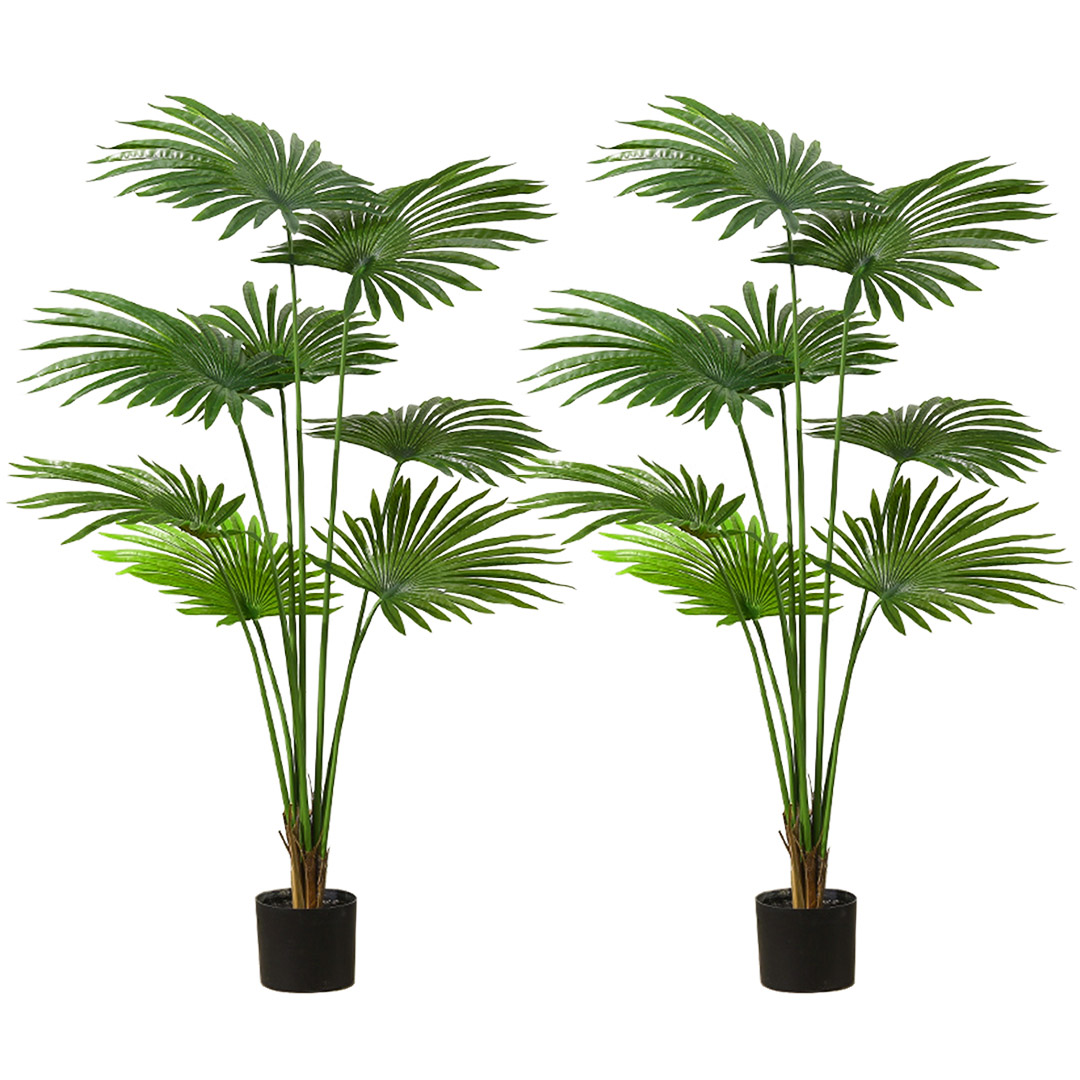 Soga 2X 150Cm Artificial Natural Green Fan Palm Tree Fake Tropical Indoor Plant Home Office Decor, Home &Amp; Living, Home Decor, Artificial Plants, , ,  - Nz Depot 1