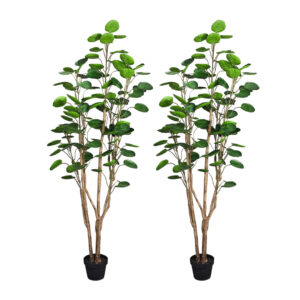 SOGA 2X 150cm Green Artificial Indoor Pocket Money Tree Fake Plant Simulation Decorative NZ DEPOT - NZ DEPOT