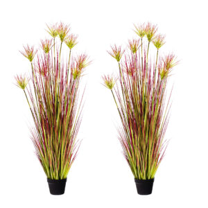 SOGA 2X 150cm Purple Red Artificial Indoor Potted Papyrus Plant Tree Fake Simulation Decorative NZ DEPOT