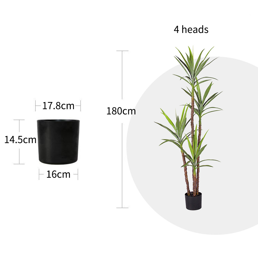 SOGA 2X 180cm Artificial Natural Green Dracaena Yucca Tree Fake Tropical Indoor Plant Home Office Decor, Home & Living, Home Decor, Artificial Plants, , ,  - NZ DEPOT 2