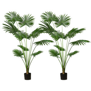 SOGA 2X 180cm Artificial Natural Green Fan Palm Tree Fake Tropical Indoor Plant Home Office Decor, Home & Living, Home Decor, Artificial Plants, , ,  - NZ DEPOT 1