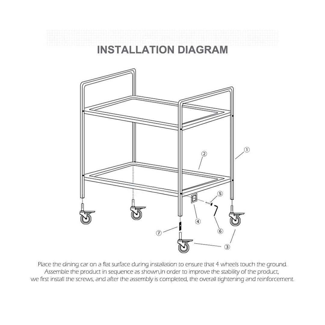 SOGA 2X 2 Tier 75x40x83.5cm Stainless Steel Kitchen Dinning Food Cart Trolley Utility Small, Business & Industrial, Food Service, Food Service Carts, , ,  - NZ DEPOT 7