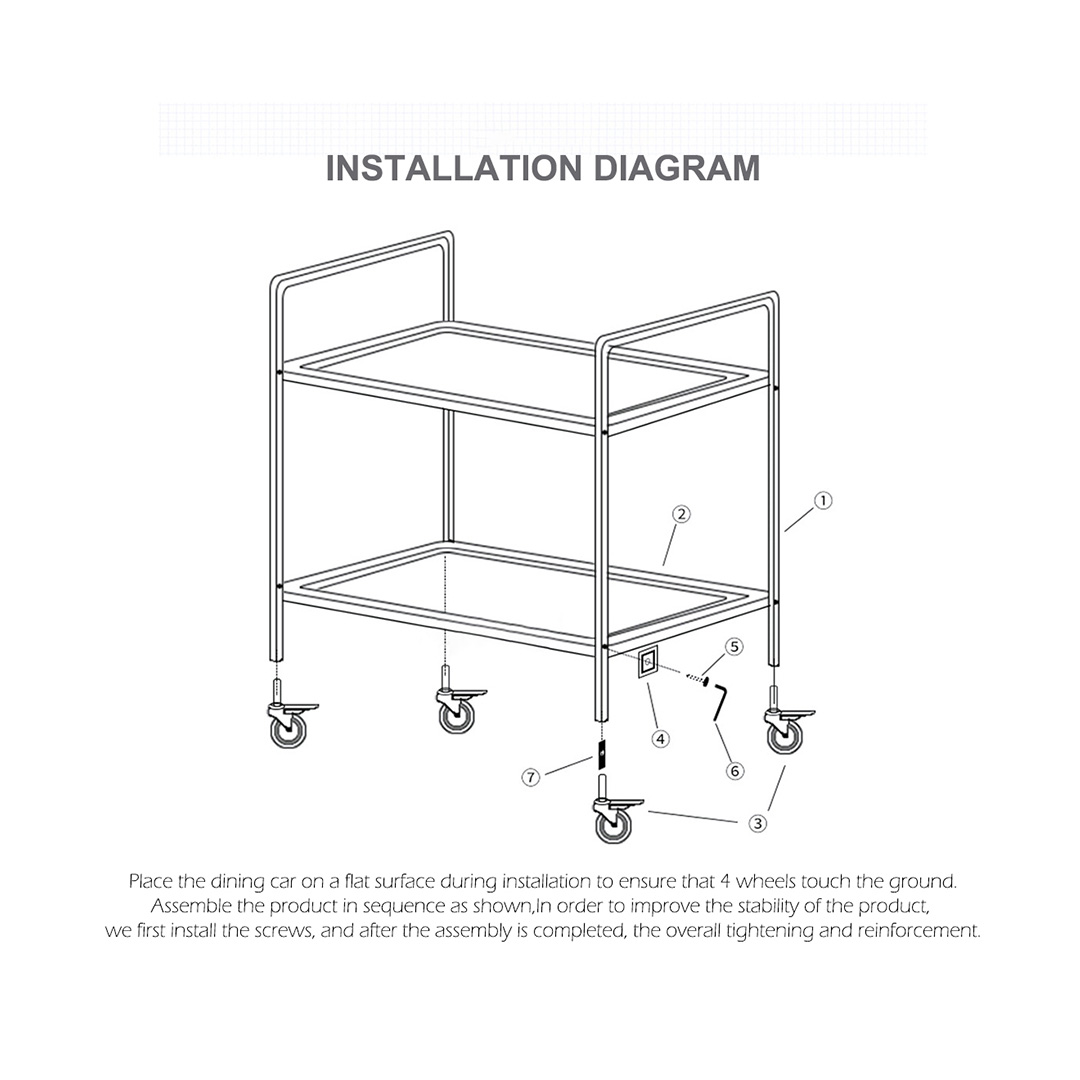 Soga 2X 2 Tier 75X40X83Cm Stainless Steel Kitchen Trolley Bowl Collect Service Food Cart Small, Business &Amp; Industrial, Food Service, Food Service Carts, , ,  - Nz Depot 7