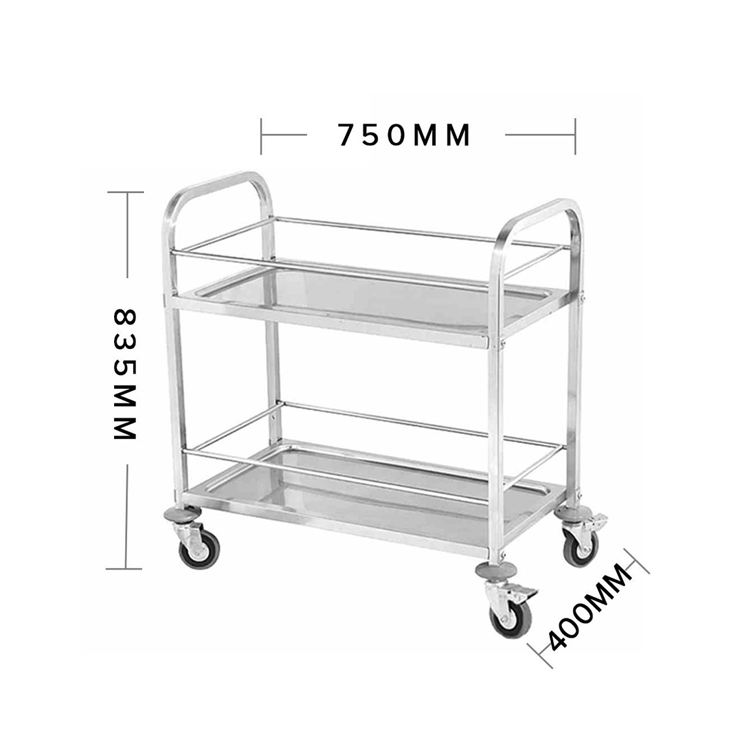 SOGA 2X 2 Tier 75x40x84cm Stainless Steel Drink Wine Food Utility Cart Small, Business & Industrial, Food Service, Food Service Carts, , ,  - NZ DEPOT 3