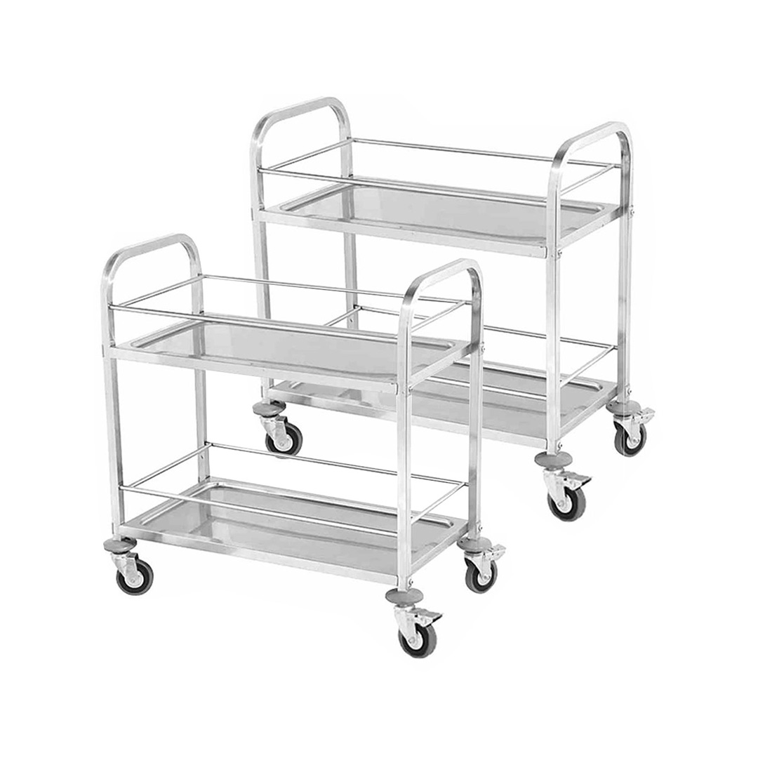 SOGA 2X 2 Tier 75x40x84cm Stainless Steel Drink Wine Food Utility Cart Small, Business & Industrial, Food Service, Food Service Carts, , ,  - NZ DEPOT 1