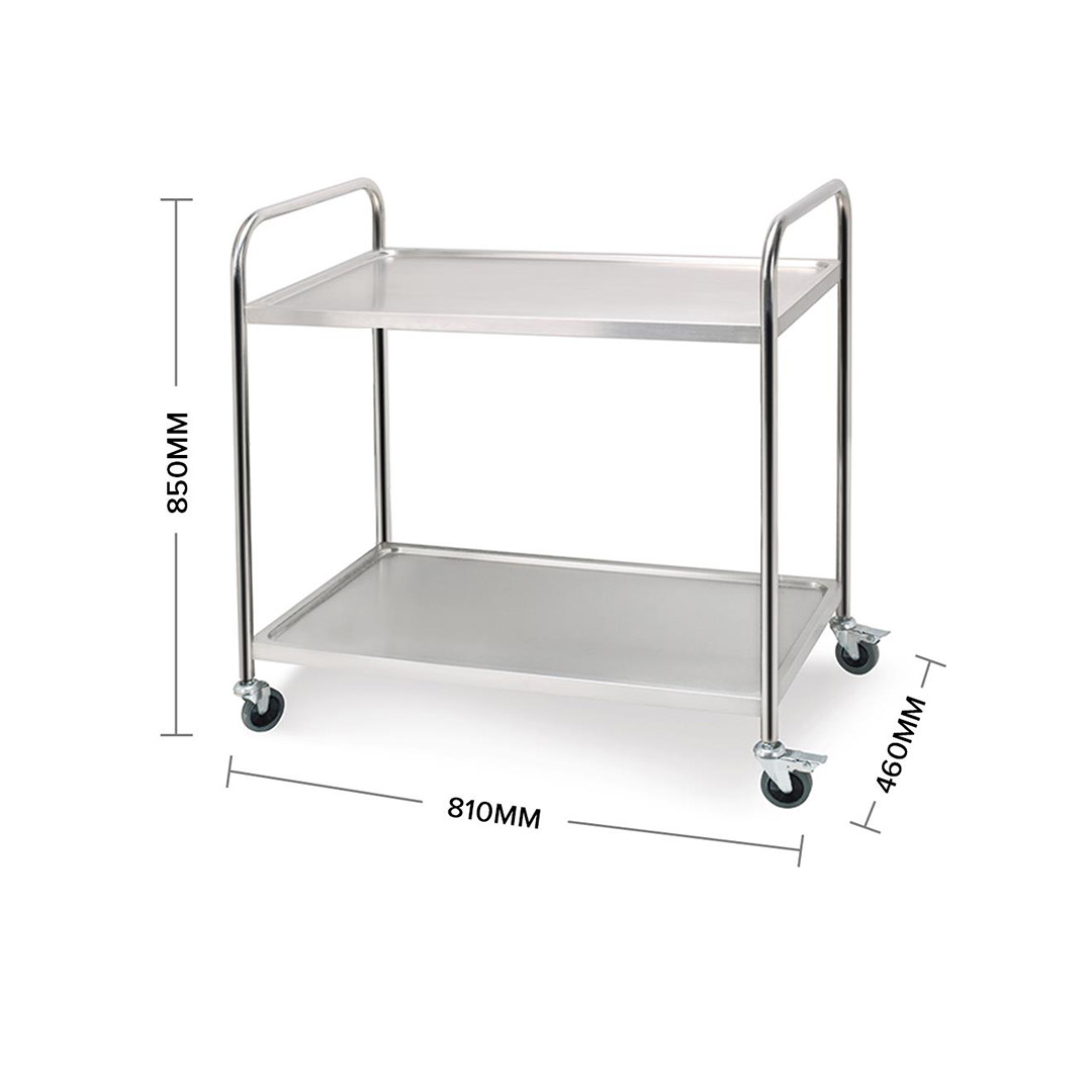 Soga 2X 2 Tier 81X46X85Cm Stainless Steel Kitchen Dining Food Cart Trolley Utility Round Small, Business &Amp; Industrial, Food Service, Food Service Carts, , ,  - Nz Depot 3