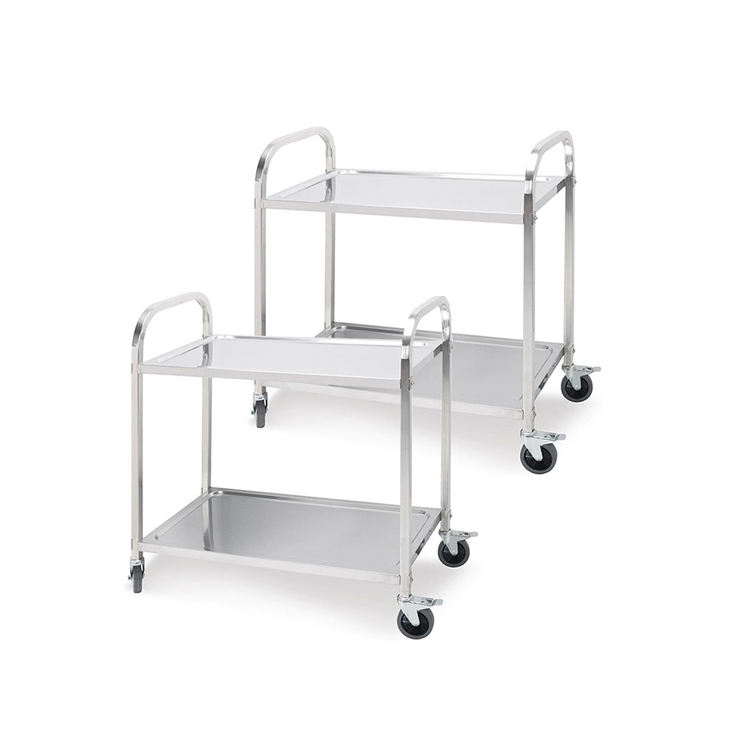 Soga 2X 2 Tier 81X46X85Cm Stainless Steel Kitchen Dining Food Cart Trolley Utility Round Small, Business &Amp; Industrial, Food Service, Food Service Carts, , ,  - Nz Depot 1