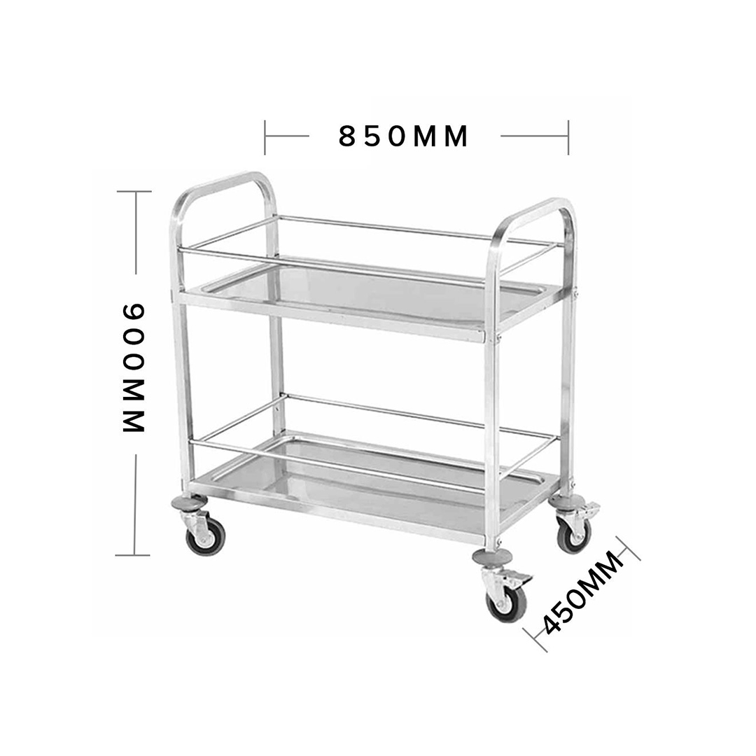 Soga 2X 2 Tier 85X45X90Cm Stainless Steel Drink Wine Food Utility Cart Medium, Business &Amp; Industrial, Food Service, Food Service Carts, , ,  - Nz Depot 3