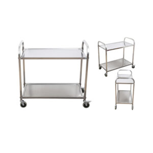 SOGA 2X 2 Tier 85x45x90cm Stainless Steel Kitchen Dining Food Cart Trolley Utility Medium, Business & Industrial, Food Service, Food Service Carts, , ,  - NZ DEPOT 2