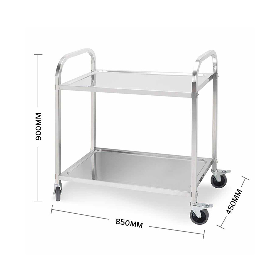 Soga 2X 2 Tier 85X45X90Cm Stainless Steel Kitchen Dining Food Cart Trolley Utility Medium, Business &Amp; Industrial, Food Service, Food Service Carts, , ,  - Nz Depot 3