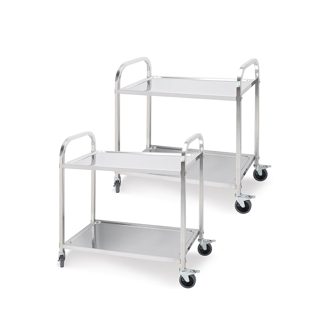 Soga 2X 2 Tier 85X45X90Cm Stainless Steel Kitchen Dining Food Cart Trolley Utility Medium, Business &Amp; Industrial, Food Service, Food Service Carts, , ,  - Nz Depot 1