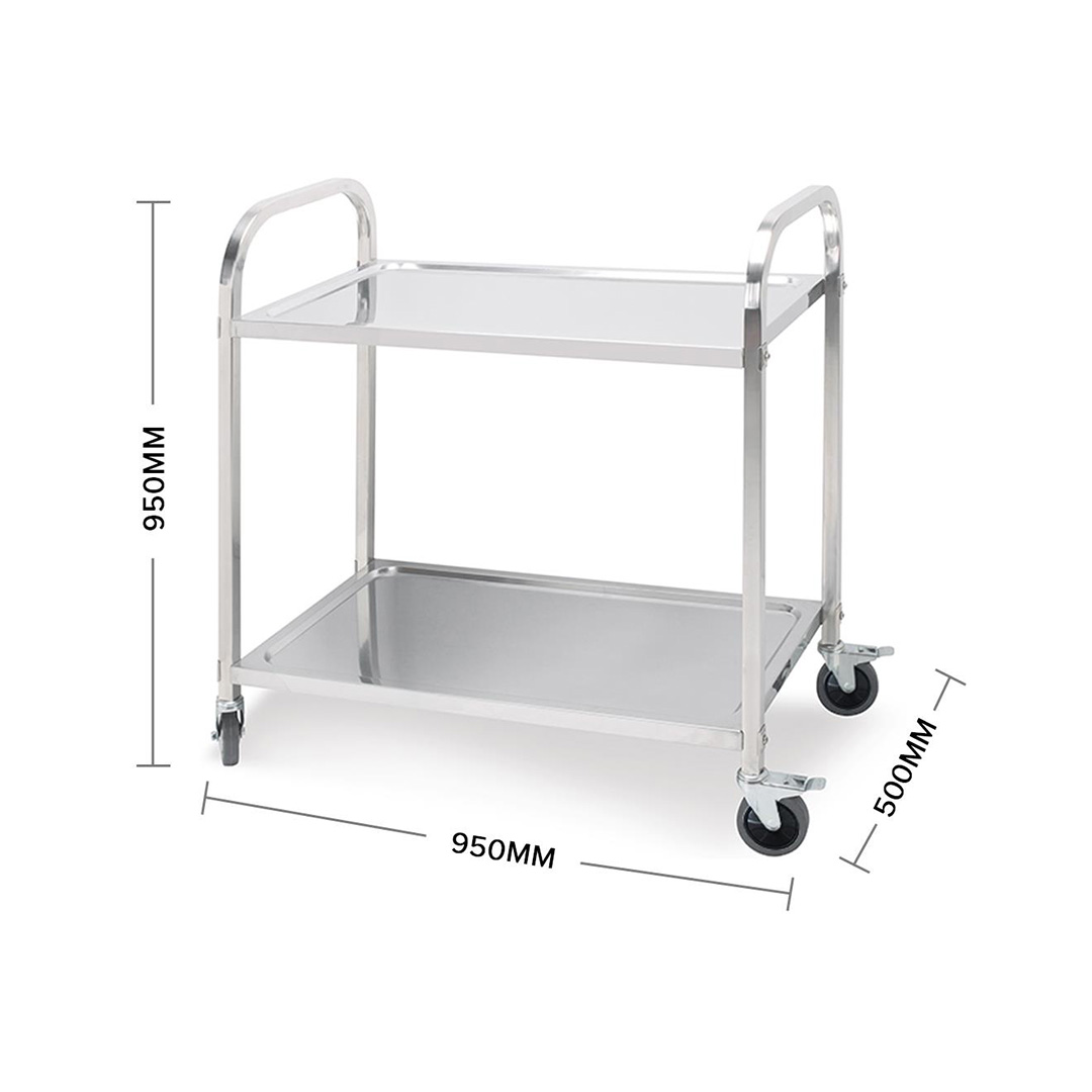 Soga 2X 2 Tier 95X50X95Cm Stainless Steel Kitchen Dining Food Cart Trolley Utility Large, Business &Amp; Industrial, Food Service, Food Service Carts, , ,  - Nz Depot 3