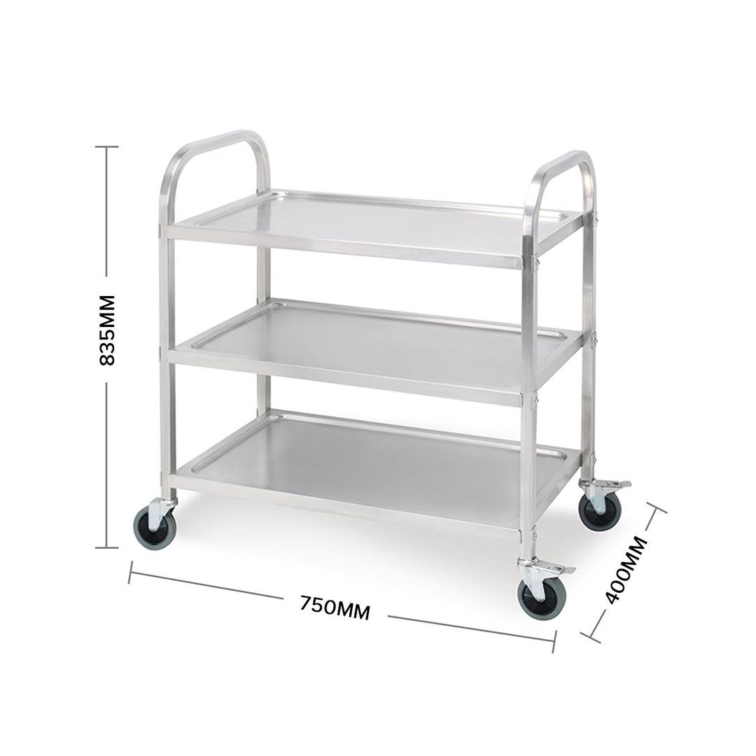 Soga 2X 3 Tier 75X40X83.5Cm Stainless Steel Kitchen Dinning Food Cart Trolley Utility Size Small, Business &Amp; Industrial, Food Service, Food Service Carts, , ,  - Nz Depot 3