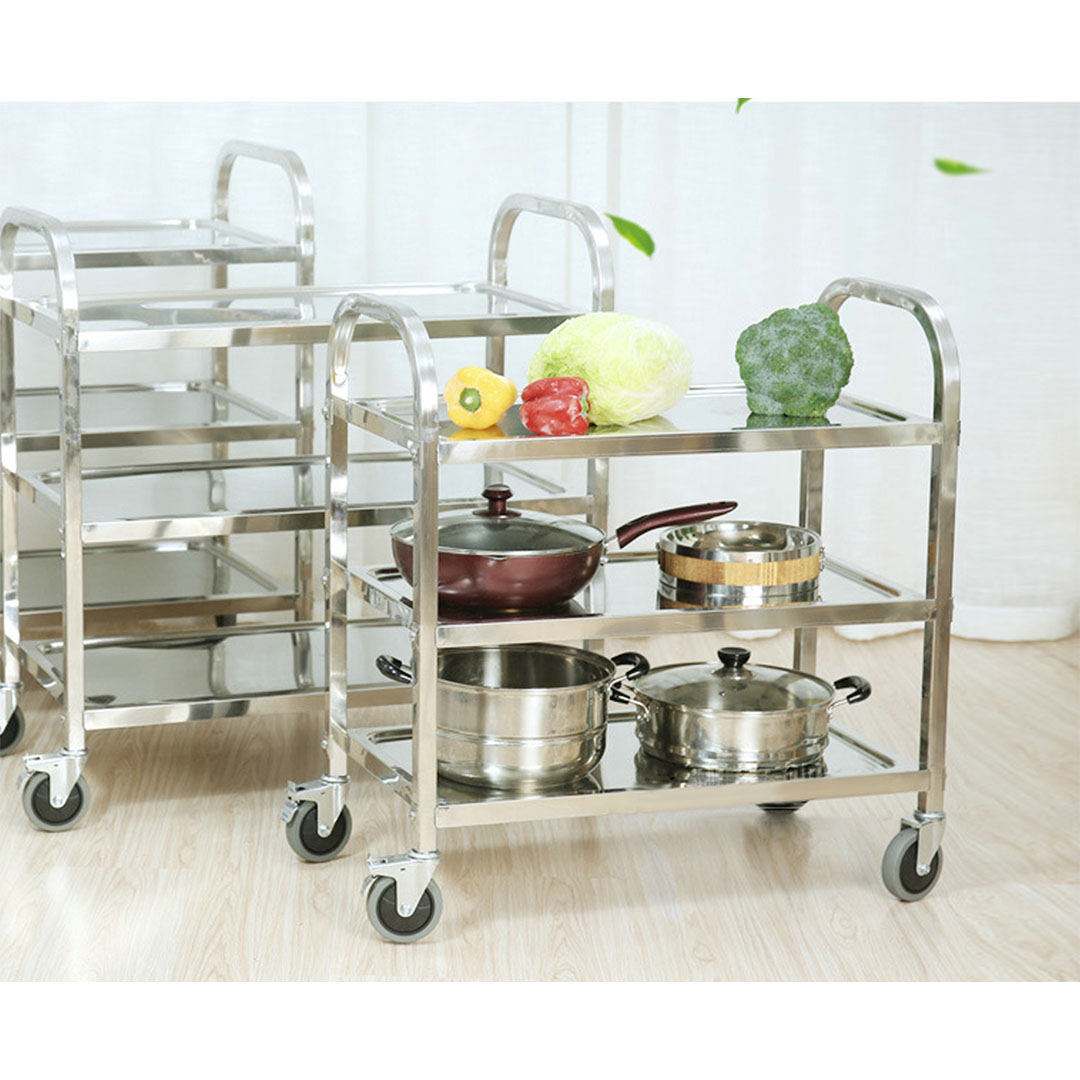 Soga 2X 3 Tier 75X40X83.5Cm Stainless Steel Kitchen Dinning Food Cart Trolley Utility Size Small, Business &Amp; Industrial, Food Service, Food Service Carts, , ,  - Nz Depot 7