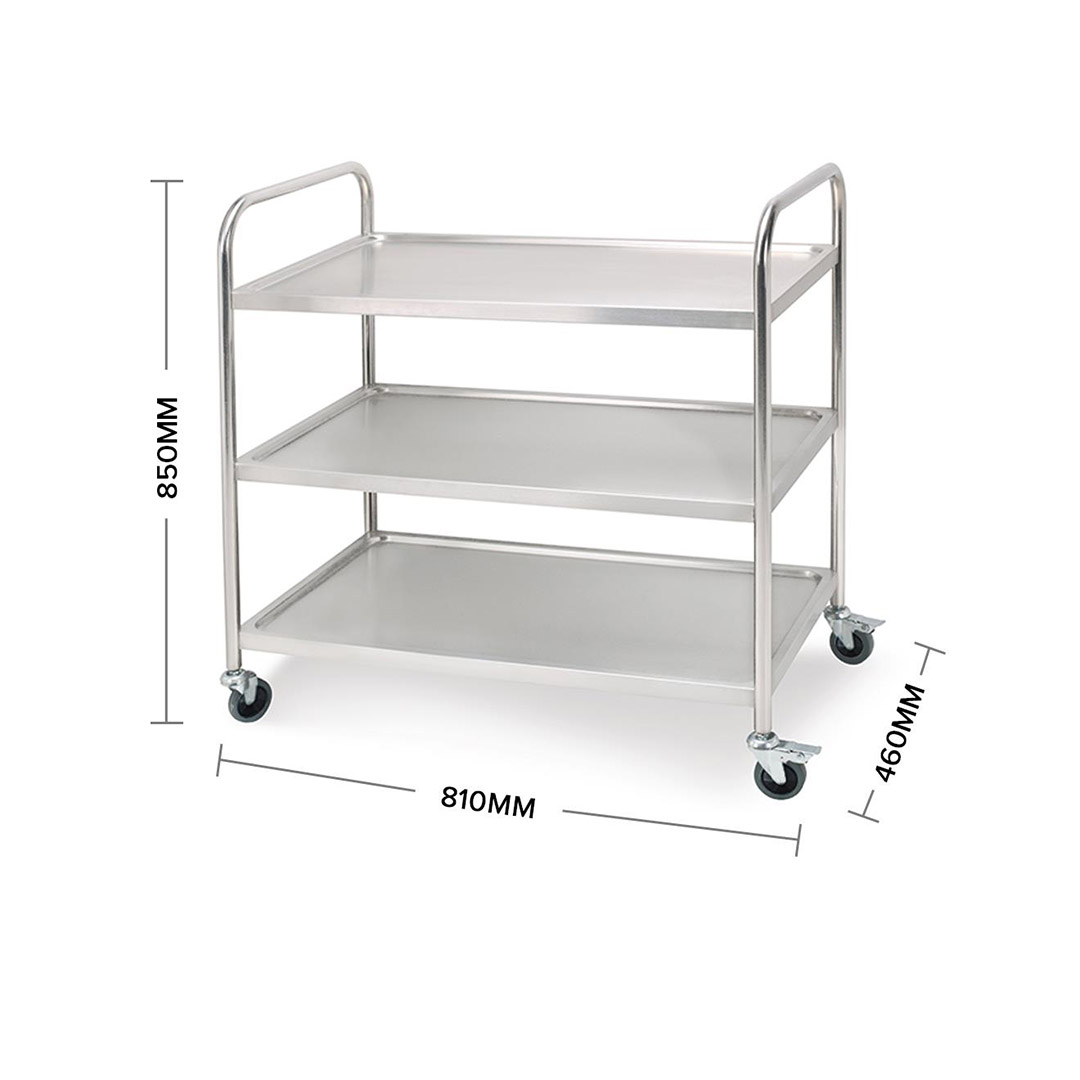 Soga 2X 3 Tier 81X46X85Cm Stainless Steel Kitchen Dinning Food Cart Trolley Utility Round Small, Business &Amp; Industrial, Food Service, Food Service Carts, , ,  - Nz Depot 3