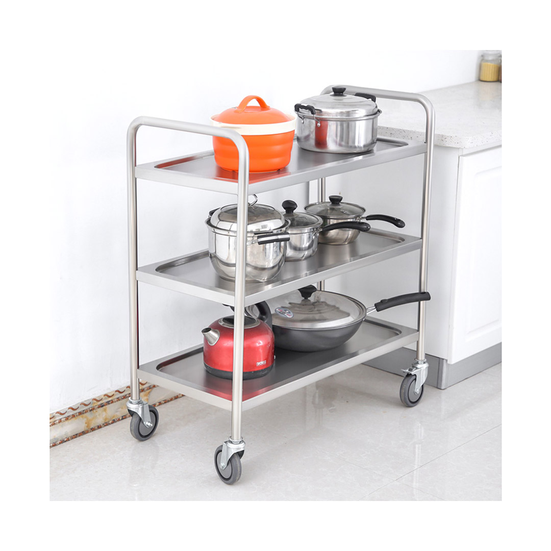 Soga 2X 3 Tier 81X46X85Cm Stainless Steel Kitchen Dinning Food Cart Trolley Utility Round Small, Business &Amp; Industrial, Food Service, Food Service Carts, , ,  - Nz Depot 8