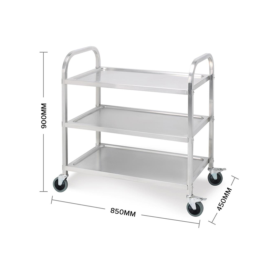 Soga 2X 3 Tier 85X45X90Cm Stainless Steel Kitchen Dinning Food Cart Trolley Utility Size Medium, Business &Amp; Industrial, Food Service, Food Service Carts, , ,  - Nz Depot 3