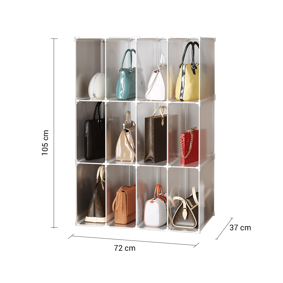 Soga 2X 3 Tier Multifunctional Pp Plastic Bag Box Portable Cubby Diy Storage Shelves Stackable Handbag Purse Organiser, Home &Amp; Living, Bedroom, Bedroom Storage Solutions, , ,  - Nz Depot 6