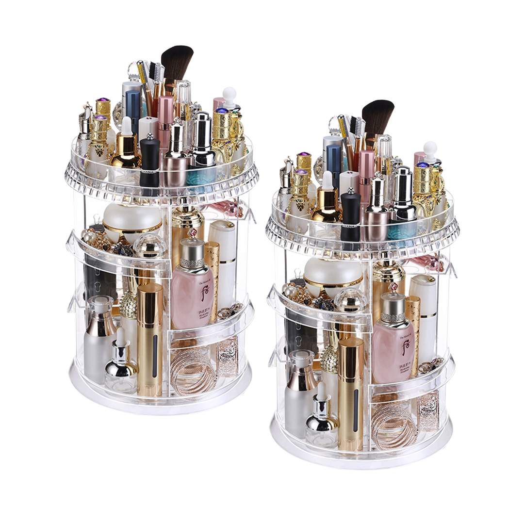 Soga 2X 360 Degree Rotating Makeup Organiser Cosmetics Holder Display Stand Skincare Home Decor, Home, Bathroom, Bathroom Accessories, Bathroom Storage, ,  - Nz Depot 1