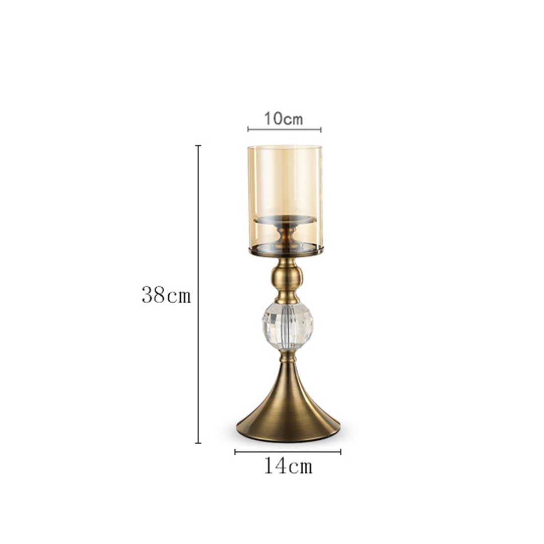 Soga 2X 38Cm Glass Candle Holder Candle Stand Glass/Metal, Home &Amp; Living, Home Decor, Candles &Amp; Holders, Candle Accessories, ,  - Nz Depot 2