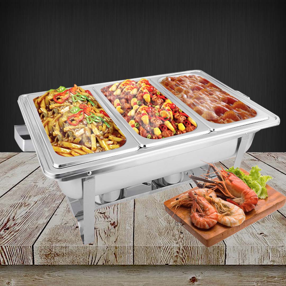 Soga 2X 3L Triple Tray Stainless Steel Chafing Food Warmer Catering Dish, Furniture, Kitchen &Amp; Dining Room Furniture, Buffets, Sideboards &Amp; Kitchen Islands, , ,  - Nz Depot 5