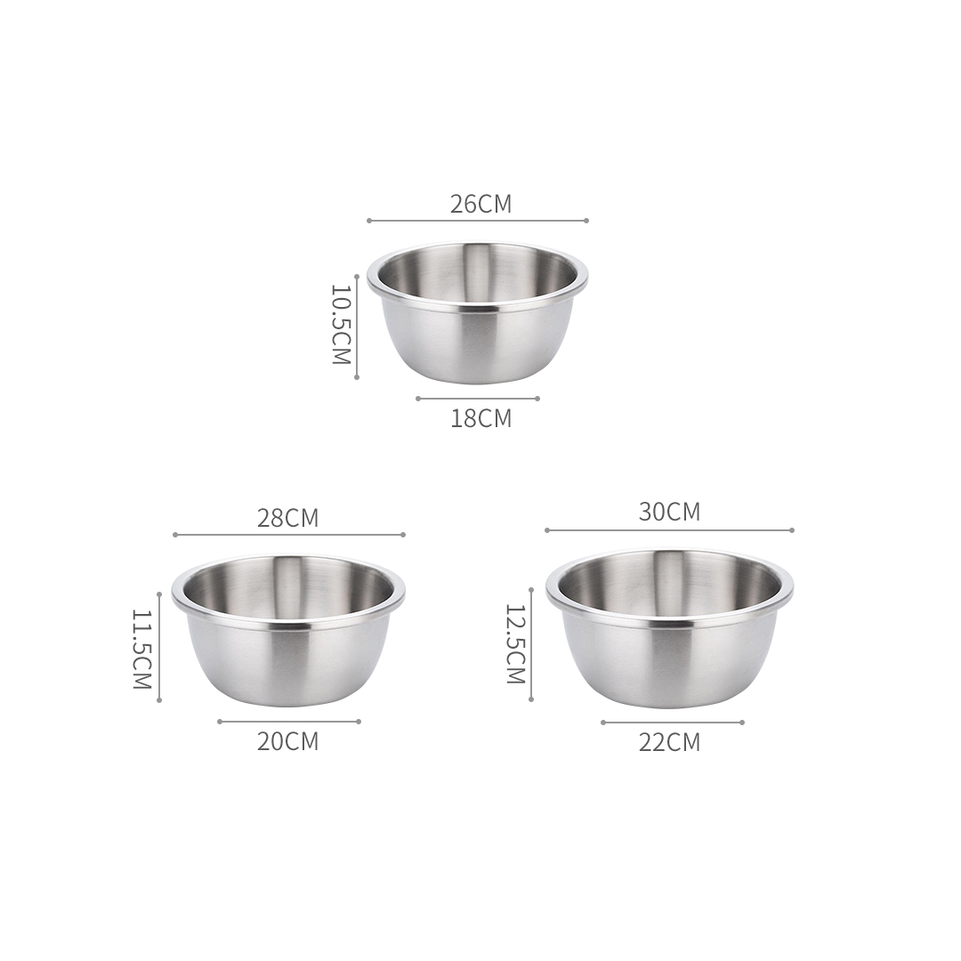 Soga 2X 3Pcs Deepen Matte Stainless Steel Stackable Baking Washing Mixing Bowls Set Food Storage Basin, Home &Amp; Living, Kitchen &Amp; Dining, Bakeware, Mixing Bowls, ,  - Nz Depot 2