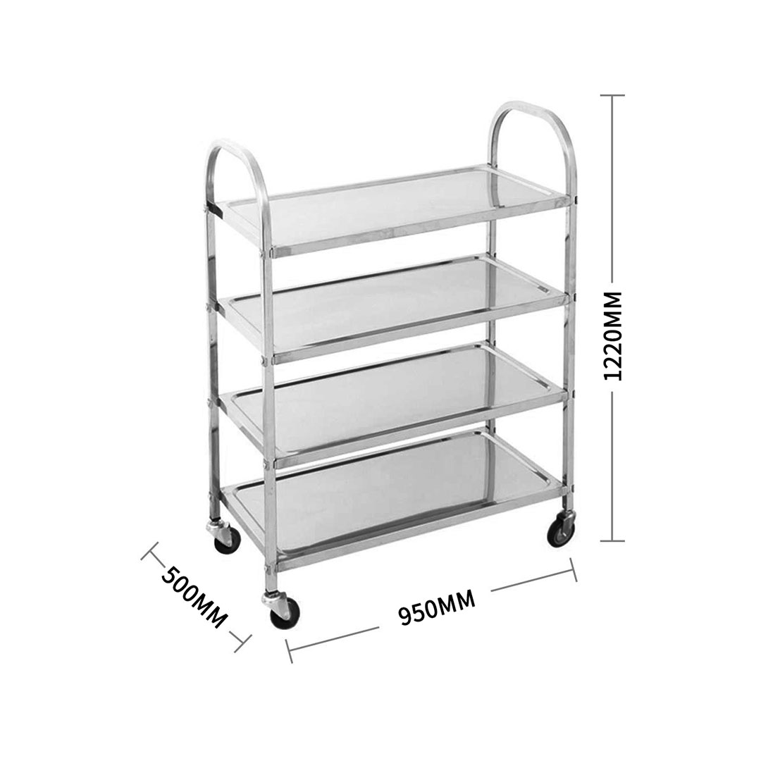 SOGA 2X 4 Tier 950x500x1220 Stainless Steel Kitchen Dining Food Cart Trolley Utility, Business & Industrial, Food Service, Food Service Carts, , ,  - NZ DEPOT 3