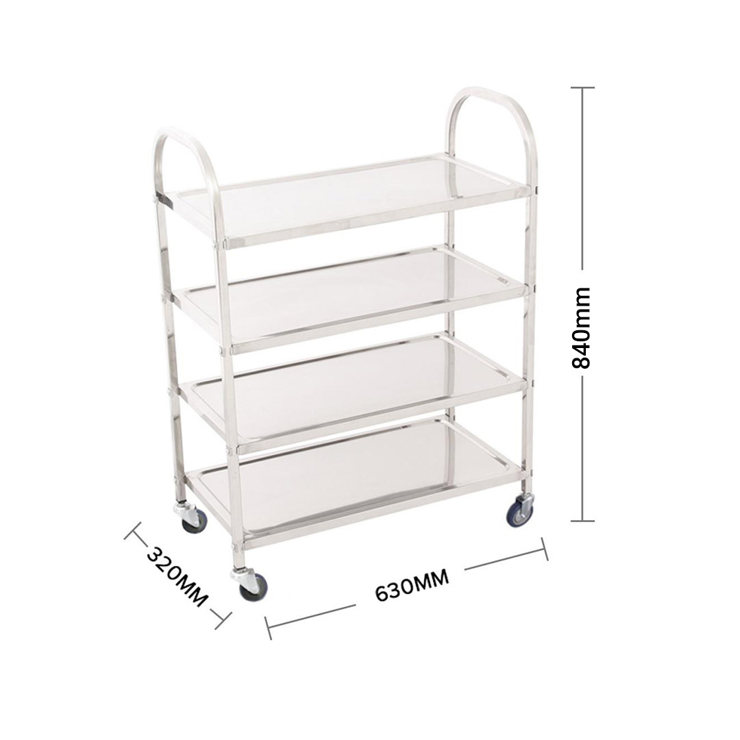 Soga 2X 4 Tier Stainless Steel Kitchen Dinning Food Cart Trolley Utility Size Square Large, Business &Amp; Industrial, Food Service, Food Service Carts, , ,  - Nz Depot 3