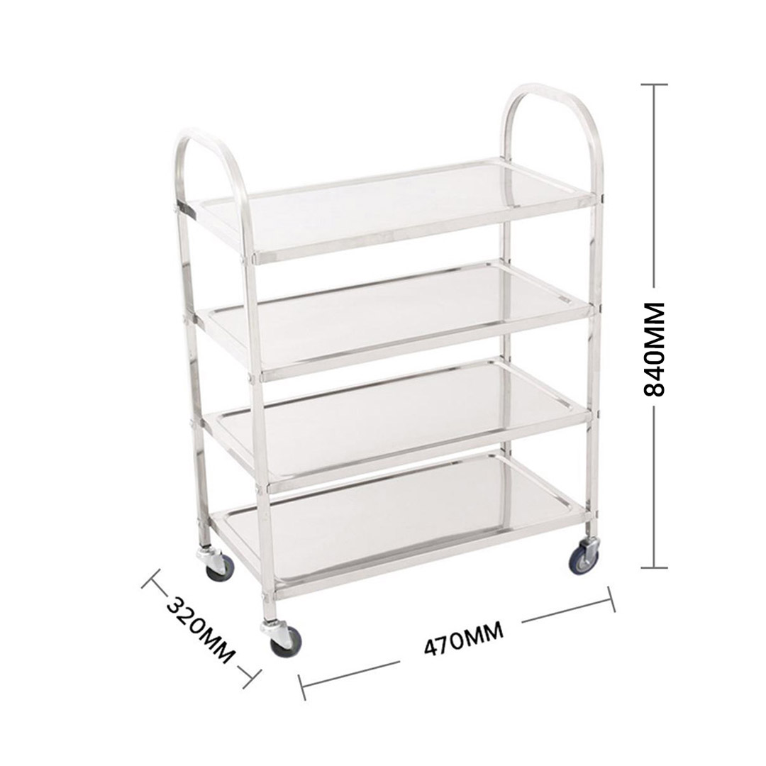 SOGA 2X 4 Tier Stainless Steel Kitchen Dinning Food Cart Trolley Utility Size Square Small, Business & Industrial, Food Service, Food Service Carts, , ,  - NZ DEPOT 3