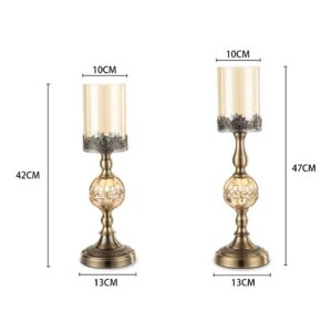 SOGA 2X 42cm Glass Candle Holder Candle Stand Glass/Metal, Home & Living, Home Decor, Candles & Holders, Candle Accessories, ,  - NZ DEPOT 2