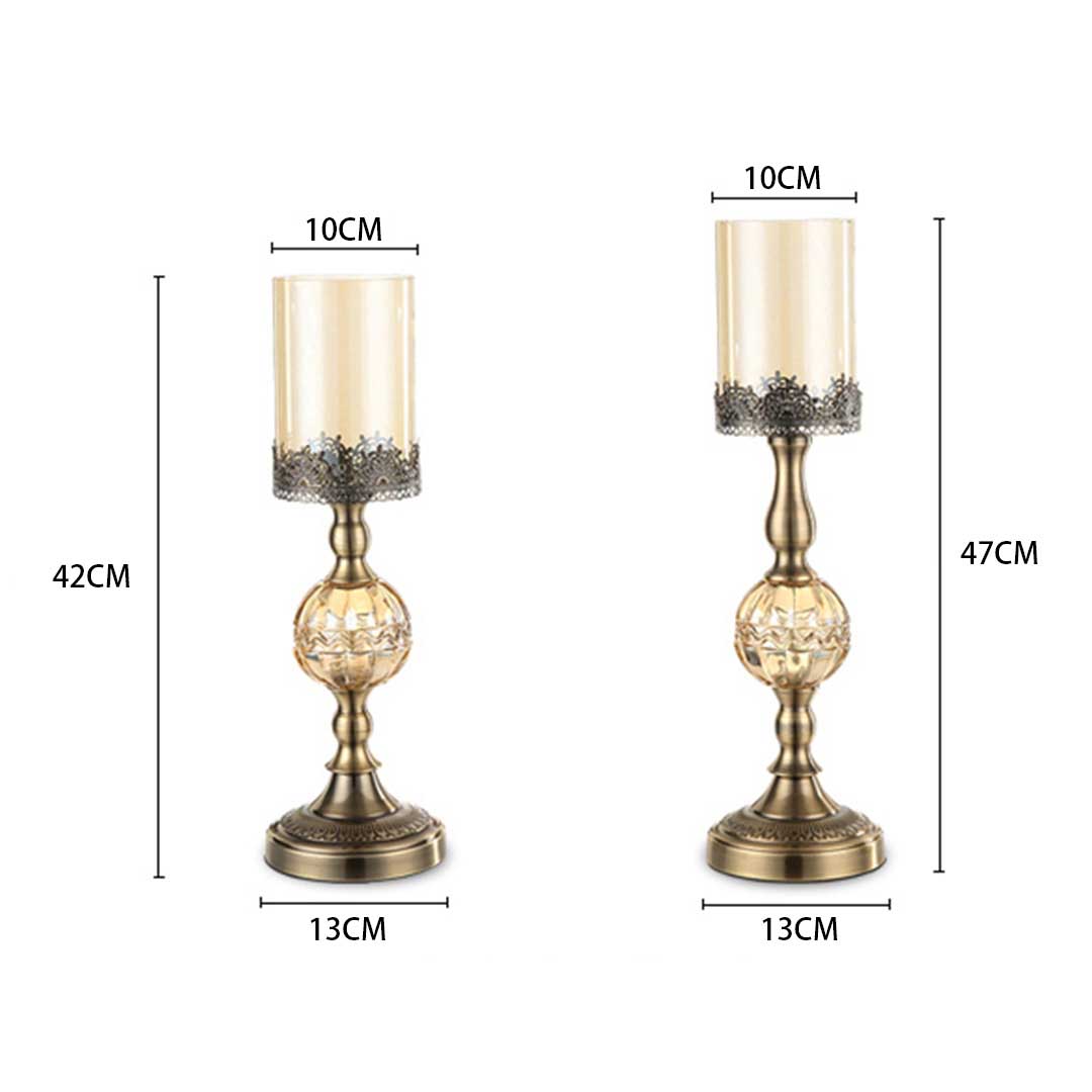 Soga 2X 42Cm Glass Candle Holder Candle Stand Glass/Metal, Home &Amp; Living, Home Decor, Candles &Amp; Holders, Candle Accessories, ,  - Nz Depot 2